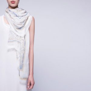 White and Blue Foulard