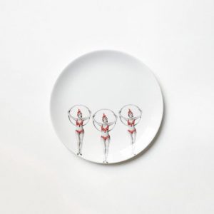 Hand painted Ceramic Plate - 3 Ballerina Circus