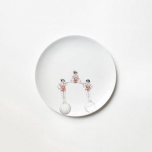 Hand painted Ceramic Plate - 3 Ballerina Balls